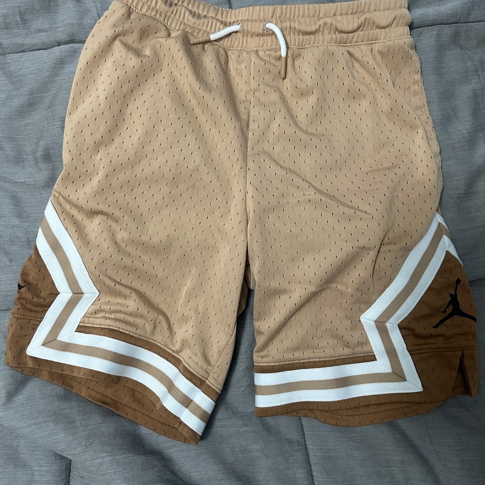 Jordan Tan and White Athletic Shorts